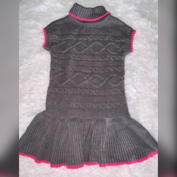 Gymboree Sweater Dress Girls 4 Gray Pink - Picture 3 of 4